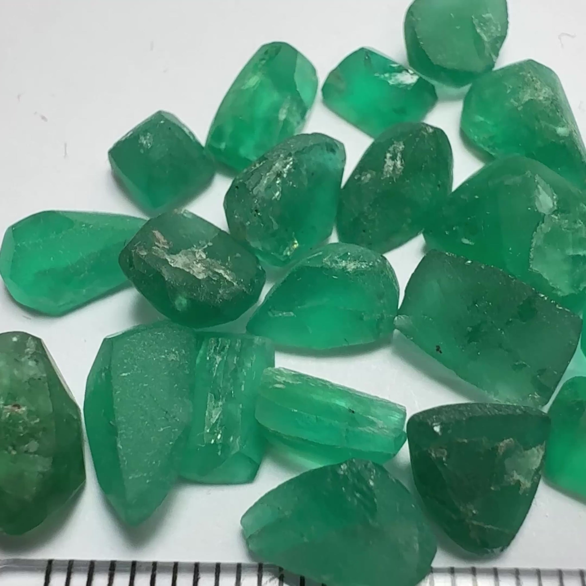 Emerald Pre-Form Lot, 37.84ct, Tanzania, Untreated Unheated, No oil, all have inclusions