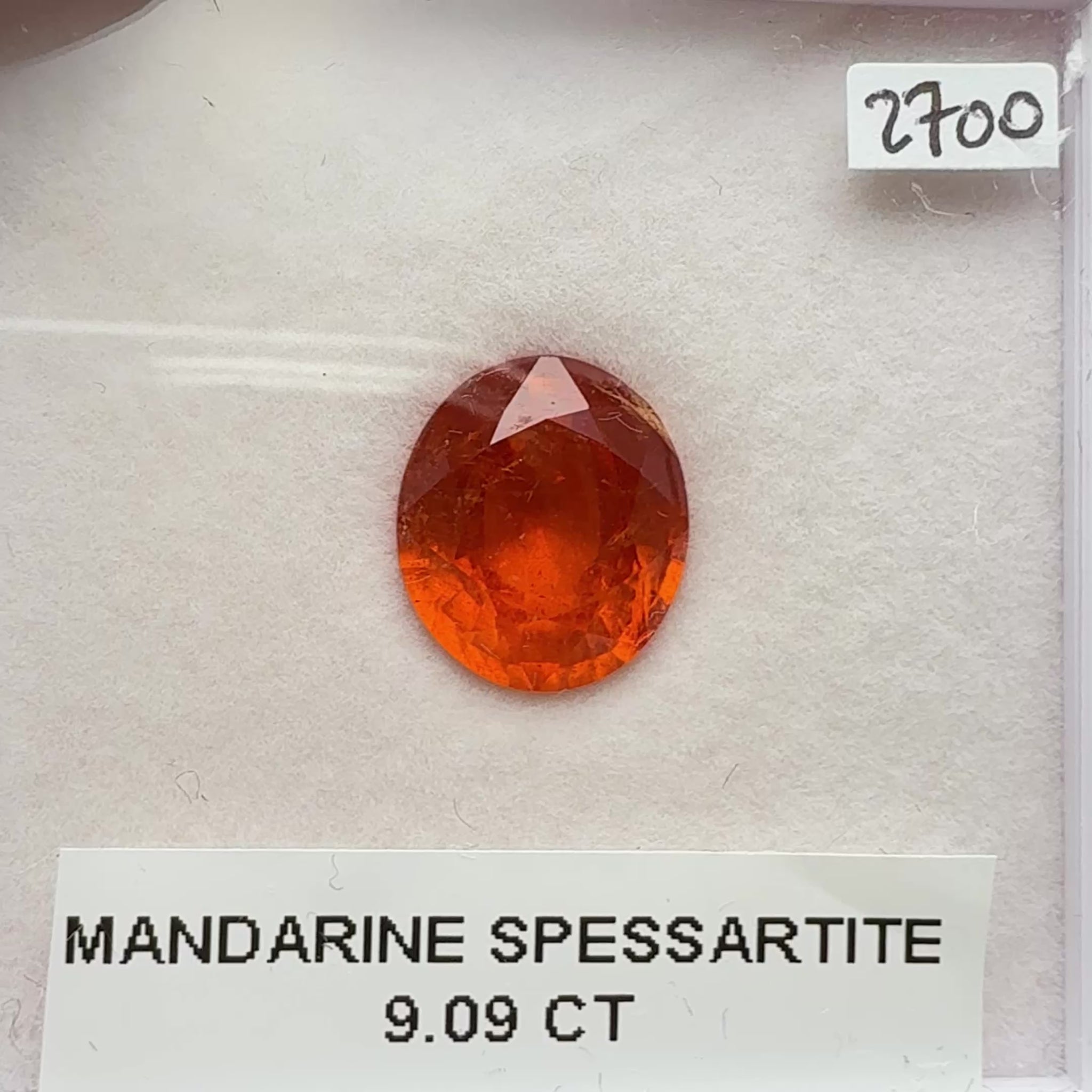 Mandarin Spessartite Garnet, 9.09ct, Untreated Unheated. 12.8 x 11.2 x 6.8mm
