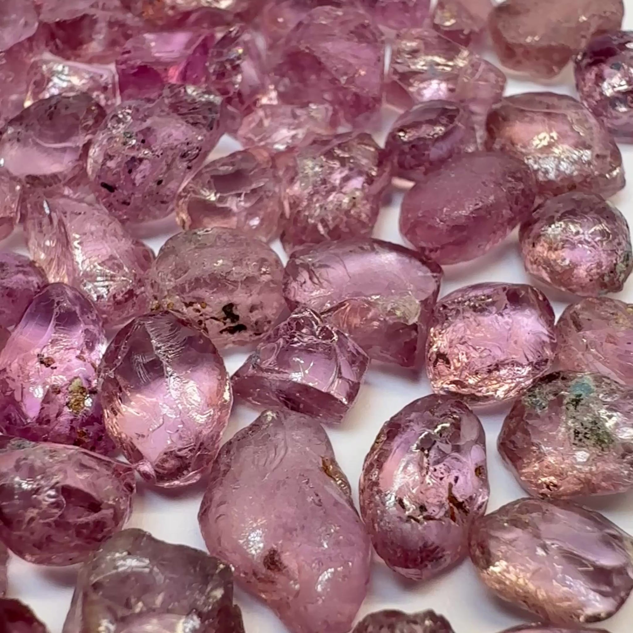Dragon Garnet, 48.00gm / 240ct Lot, Tanzania, Untreated Unheated, mixed clarity lot from moderately included to internally flawless, 2ct average, see the video for uv effect