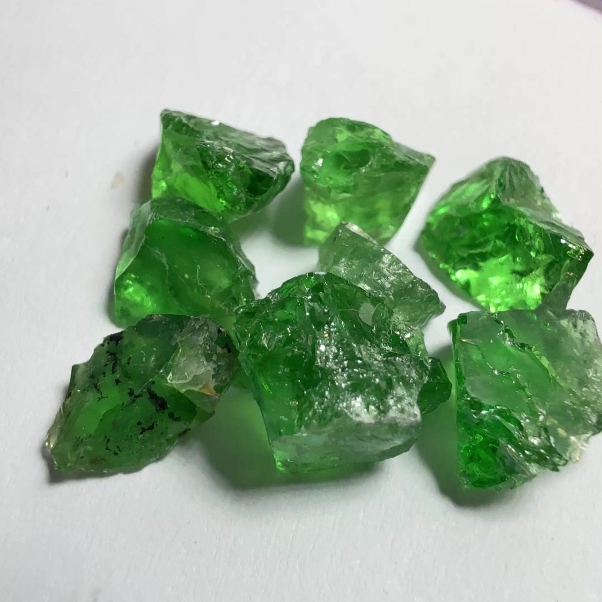 Tsavorite Garnet Lot, 9.62ct, Tanzania, Untreated Unheated, 8pcs, just above 1ct av. VS-Si