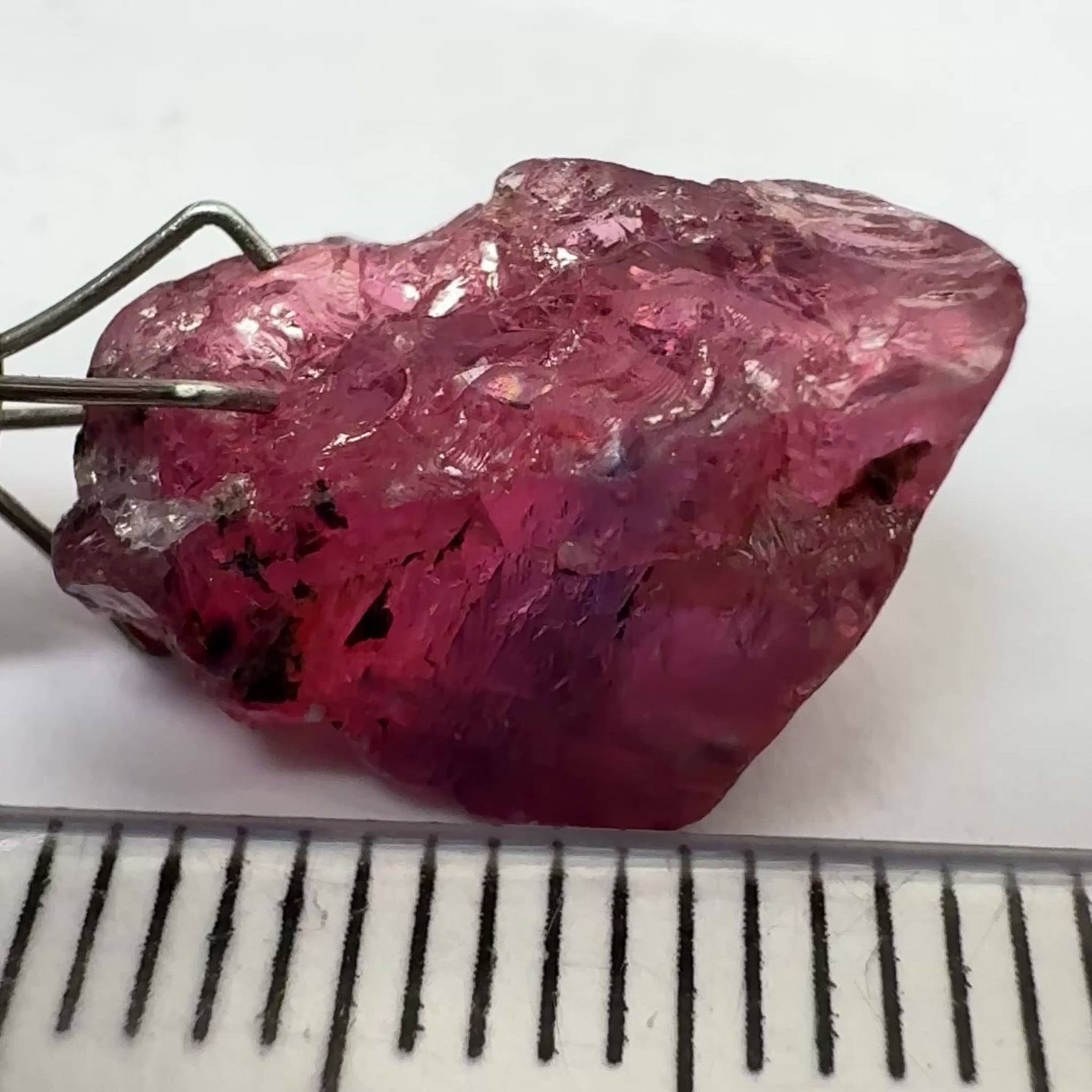 Winza Sapphire, 8.70ct, Tanzania, Untreated Unheated, has inclusions but transparent, lots of pictures, tiny clean portion in middle