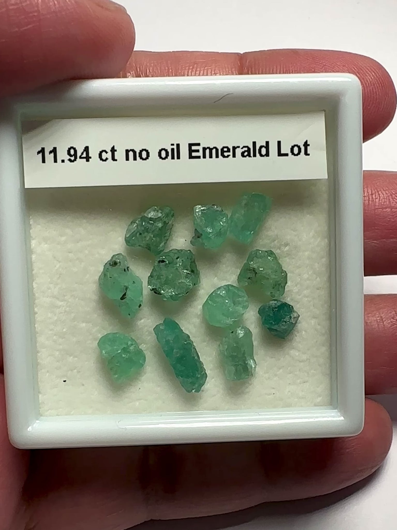Emerald Crystals Lot, 11.94ct, No Oil, Untreated, Unheated, Tanzania, good for setting as is