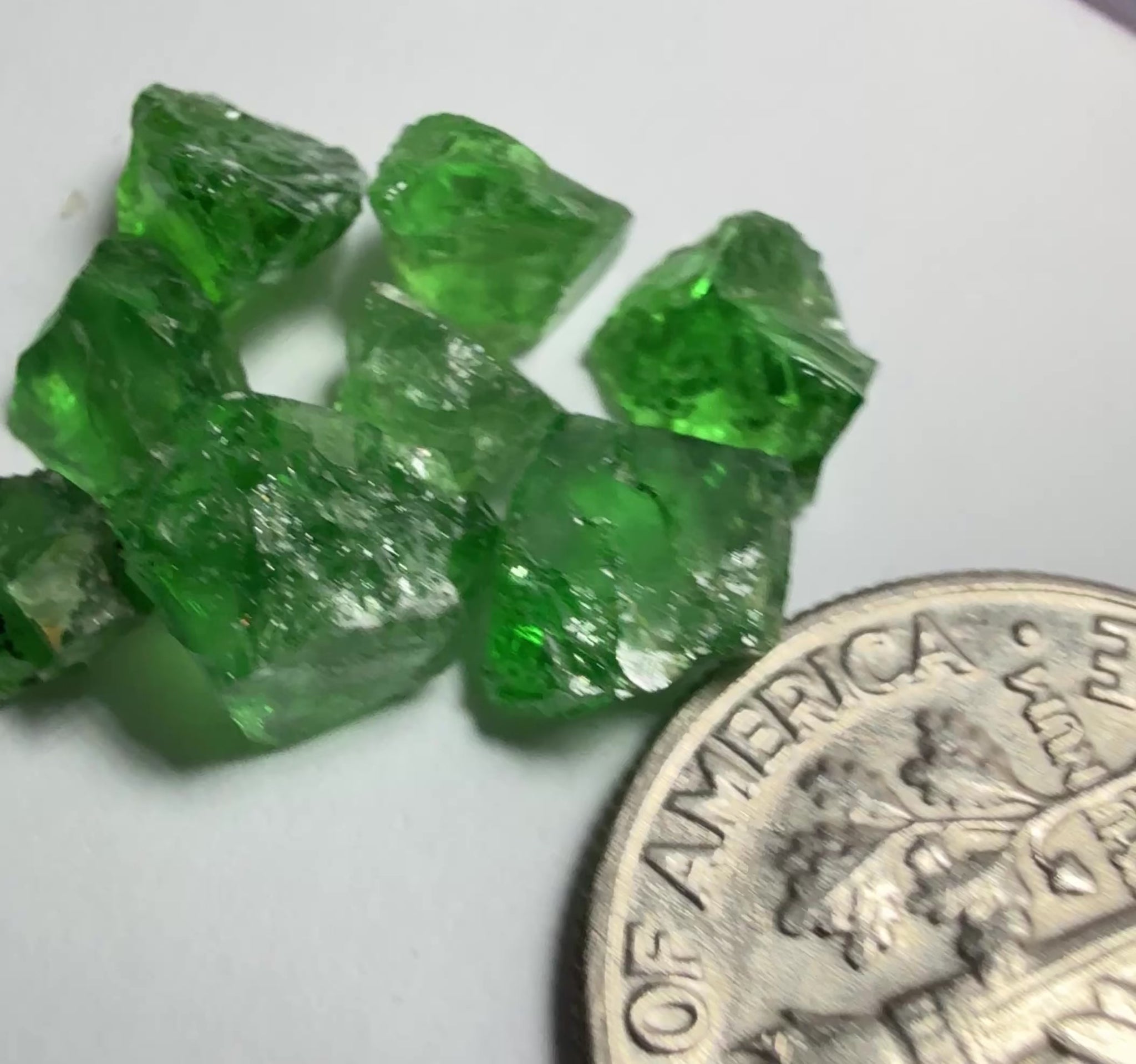 Tsavorite Garnet Lot, 9.62ct, Tanzania, Untreated Unheated, 8pcs, just above 1ct av. VS-Si