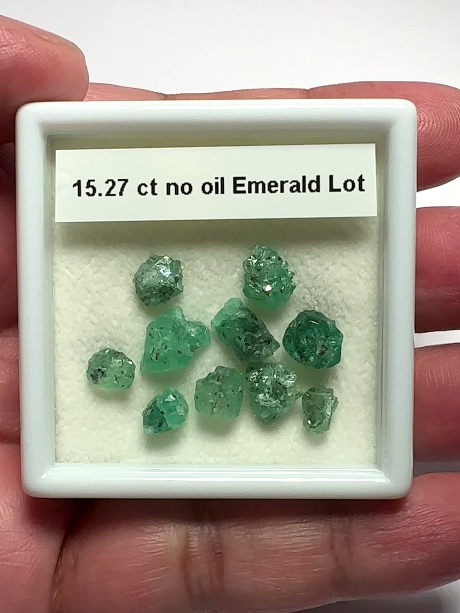 Emerald Crystals Lot, 15.27ct, No Oil, Untreated, Unheated, Tanzania, good for setting as is