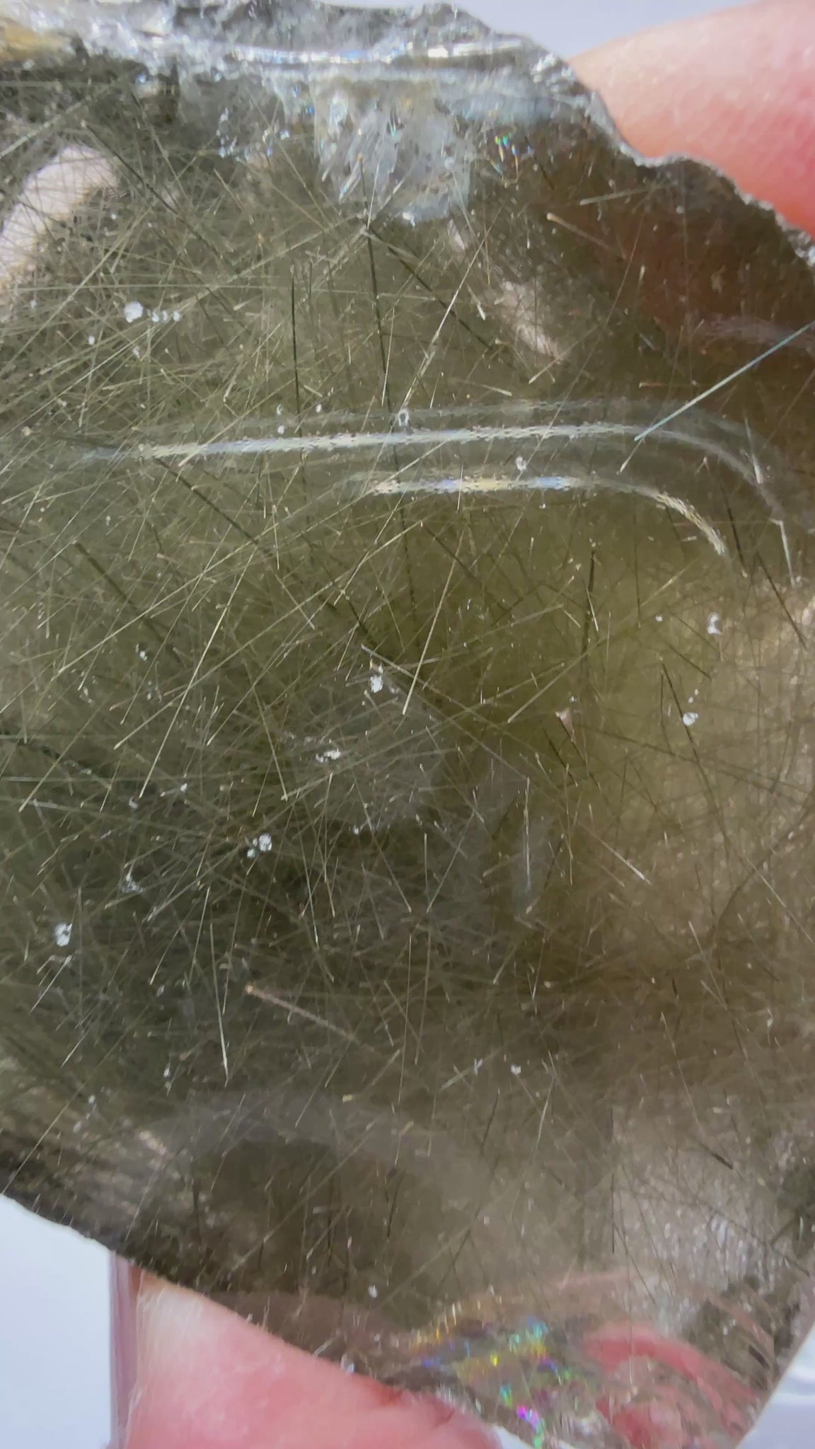 Very Rare, Green and Brown, Rutilated Quartz, 1618ct / 323.60gm, Tanzania, Untreated Unheated, very rare due to large size as well as both green and brown in the same stone, see videos, faceting and cabbing rough, 7.98 x 6.21 x 5.30cm