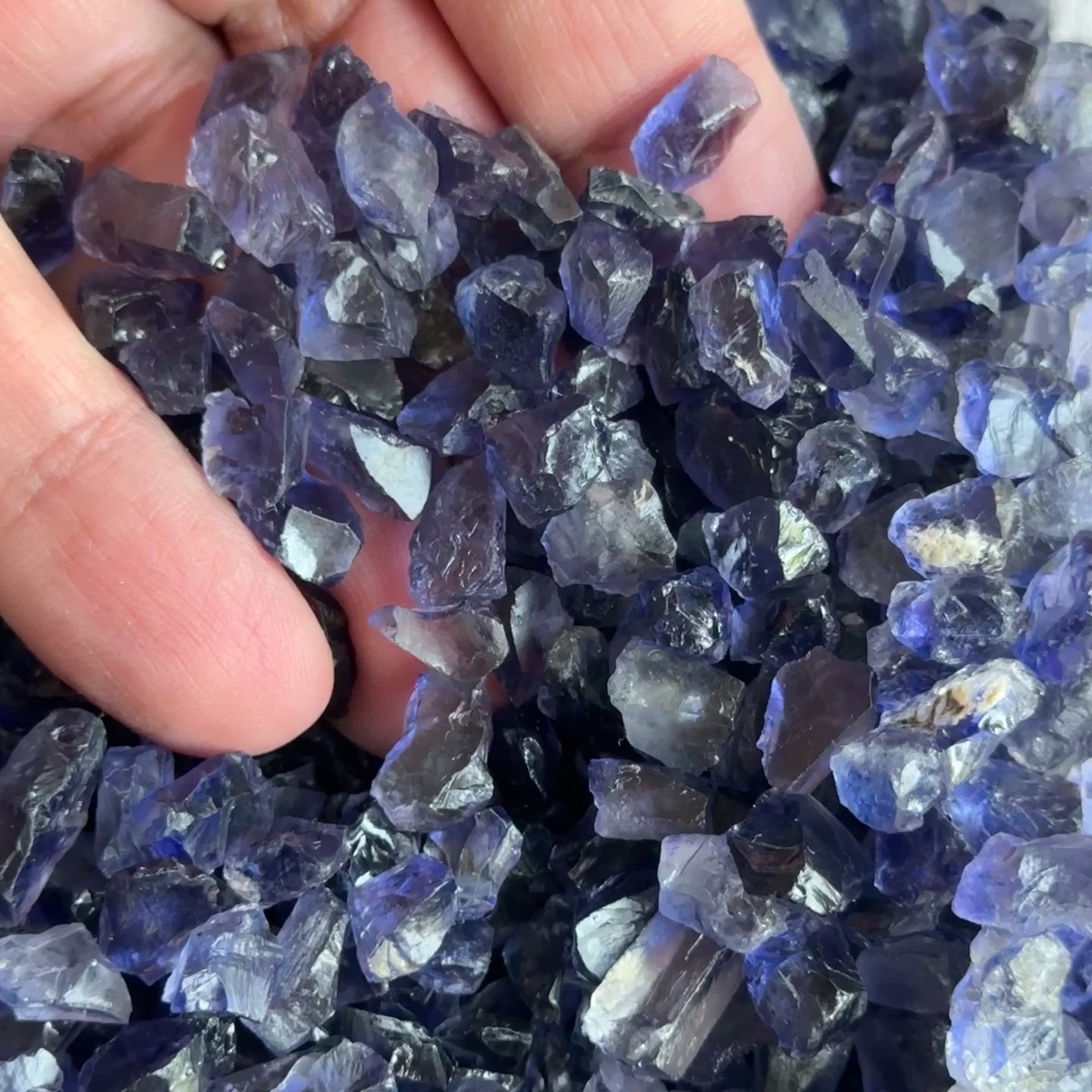 Iolite from Tanzania, price is for 5 PIECES, FACETING ROUGH