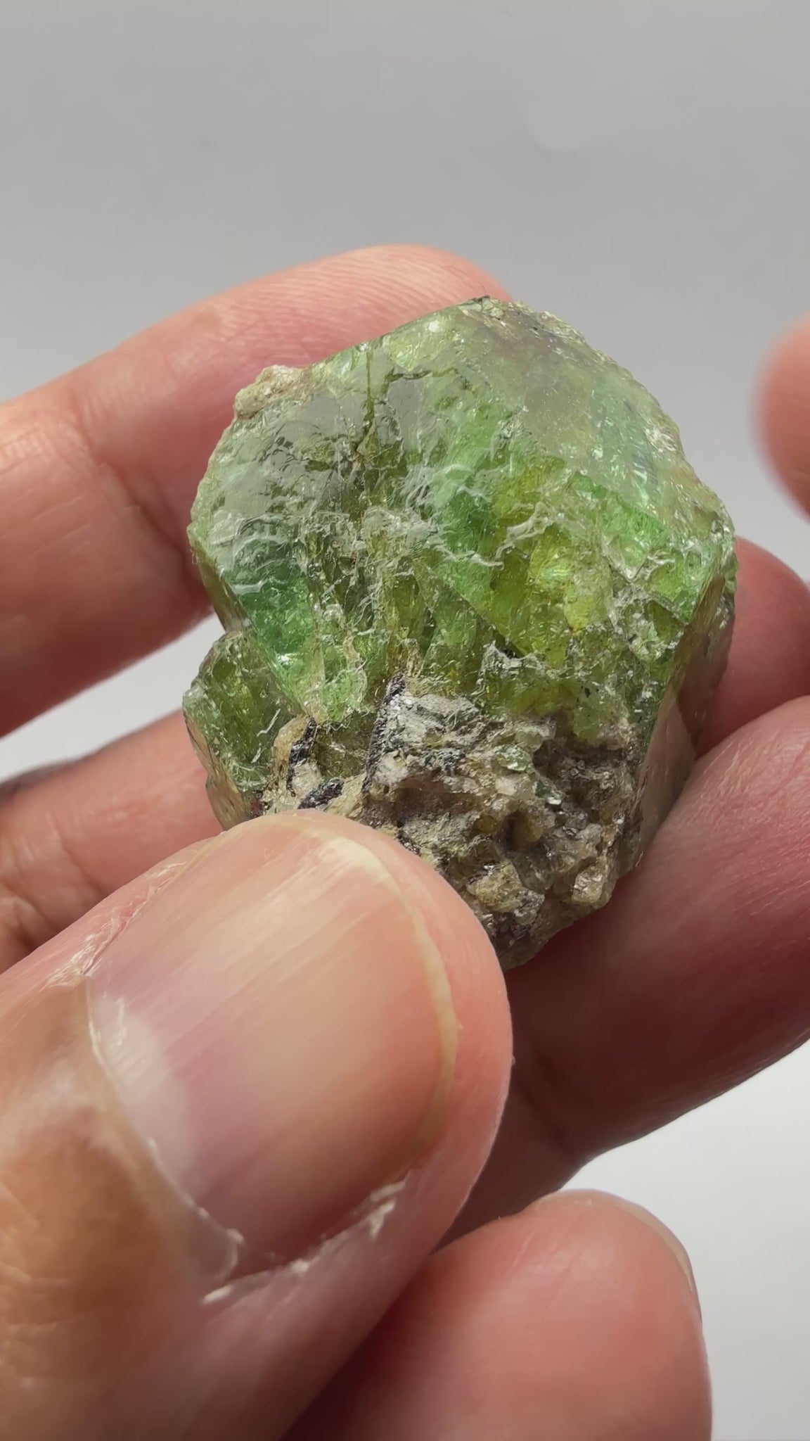 Tsavorite Garnet Crystal on Matrix, 159.8ct, Merelani, Tanzania, Untreated Unheated