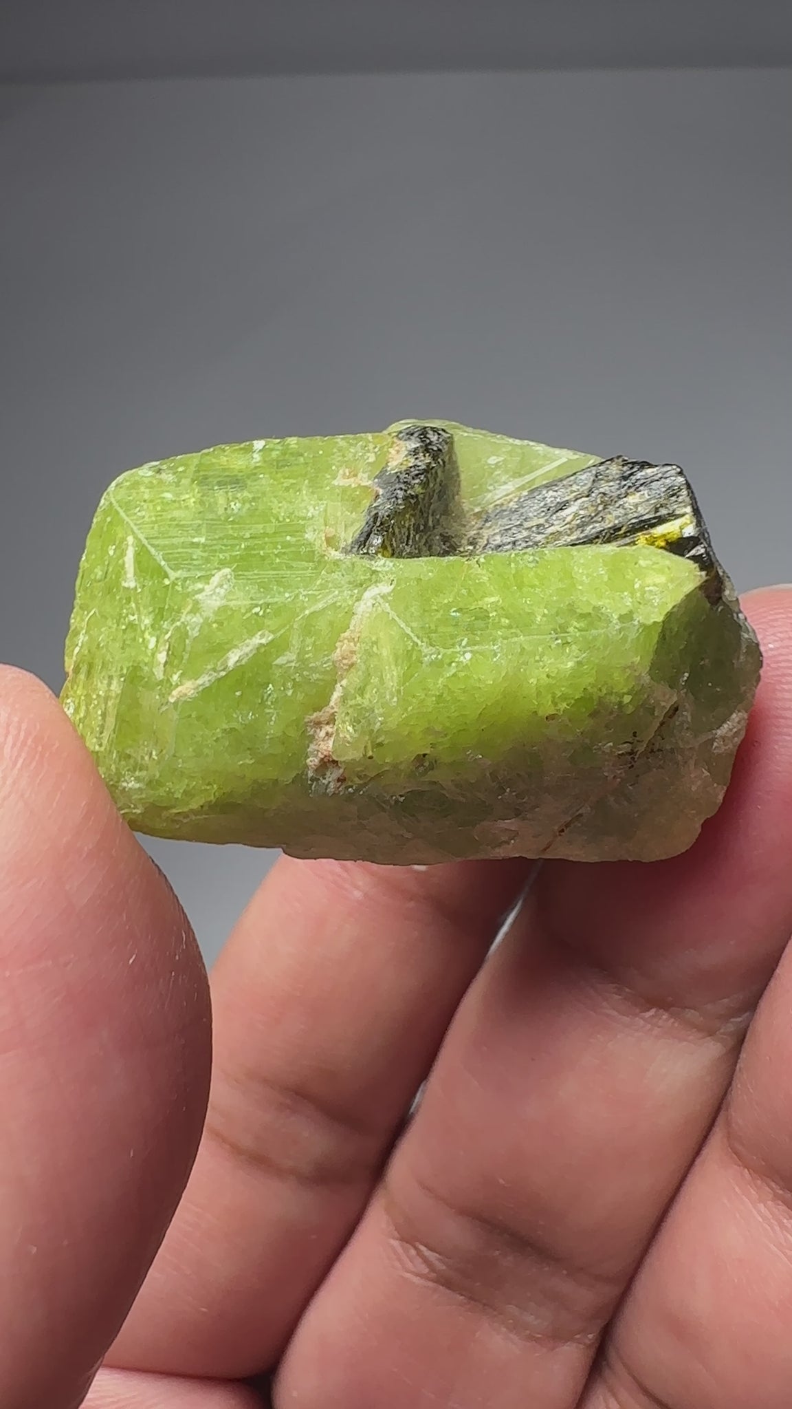 Tsavorite crystal with Tourmaline, 154.84ct, Merelani, Tanzania, Untreated Unheated