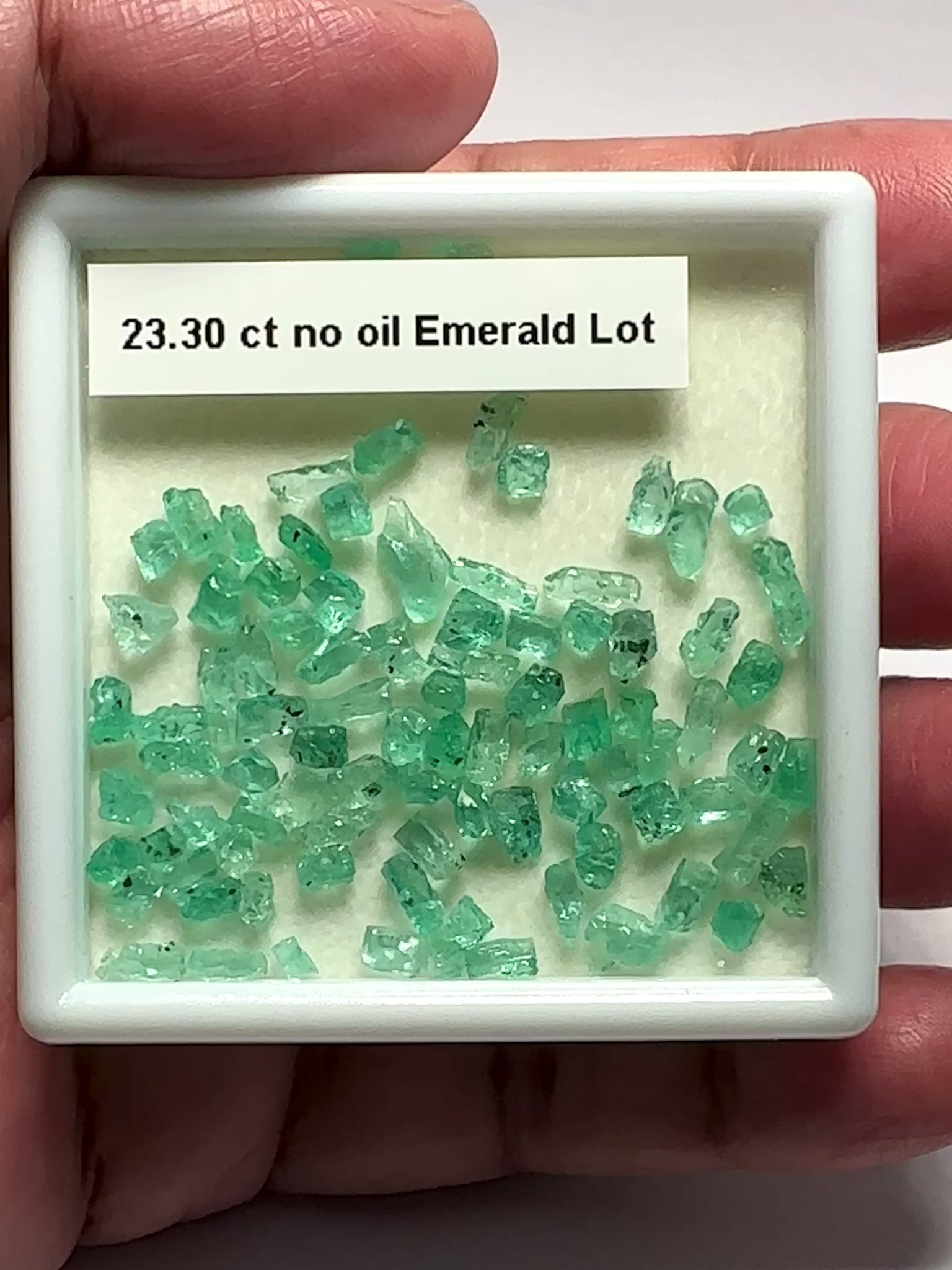 Emerald Crystals Lot, 23.30ct, No Oil, Untreated, Unheated, Tanzania, good for setting as is