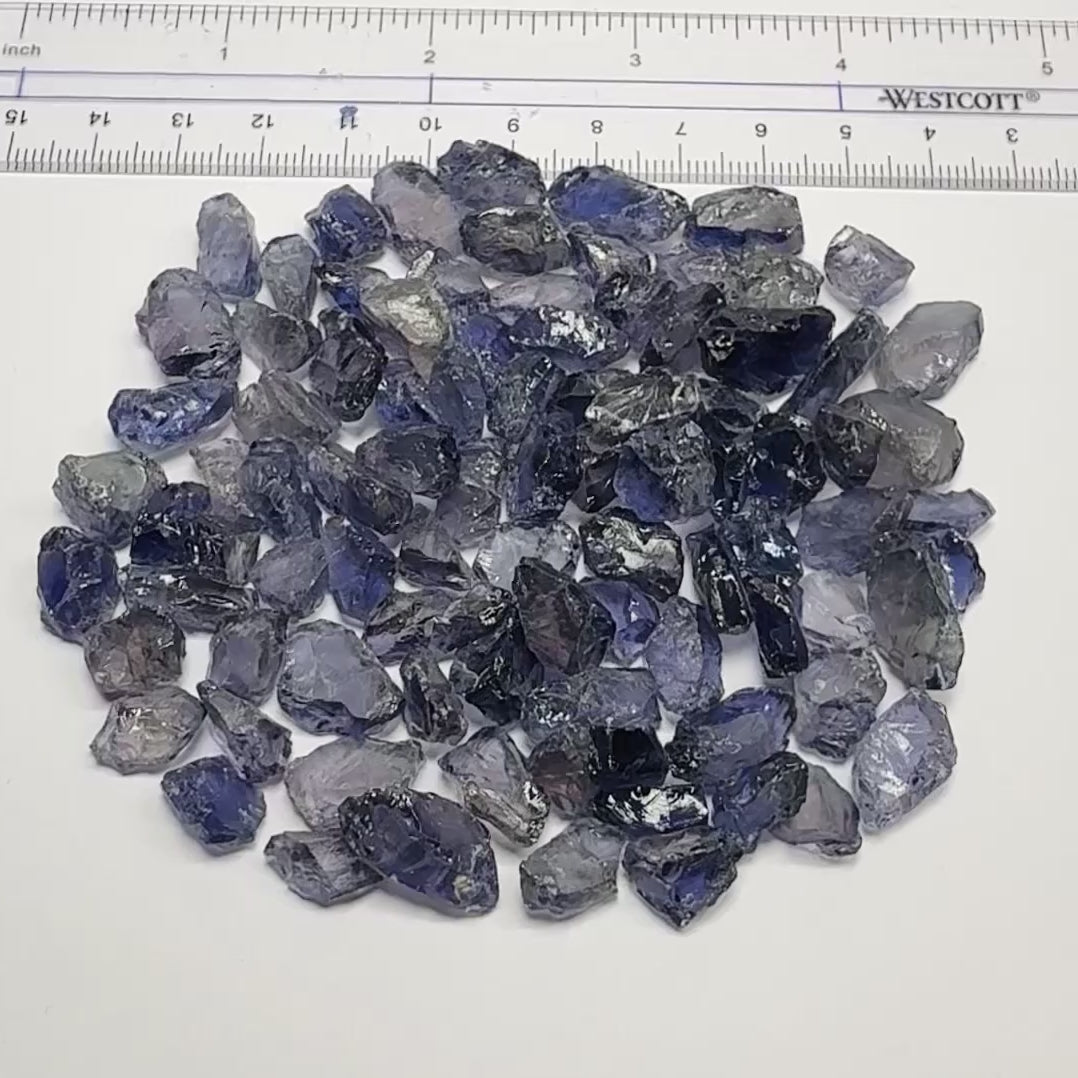 Iolite Lot, 69.30gm / 346.50ct, Babati, Tanzania, Untreated Unheated, mixed clarity lot between clean vvs through to si and flats 2.20ct - 7.66ct