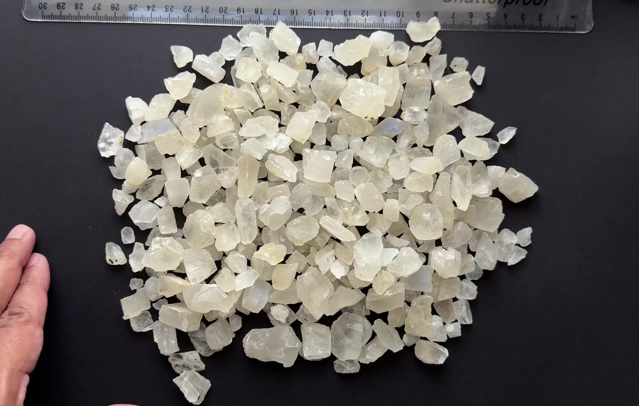 Moonstone Lot,  no sheen on this one, well some sheen, 638gm / 3190ct, Tanzania, Untreated Unheated, cabbing and faceting rough