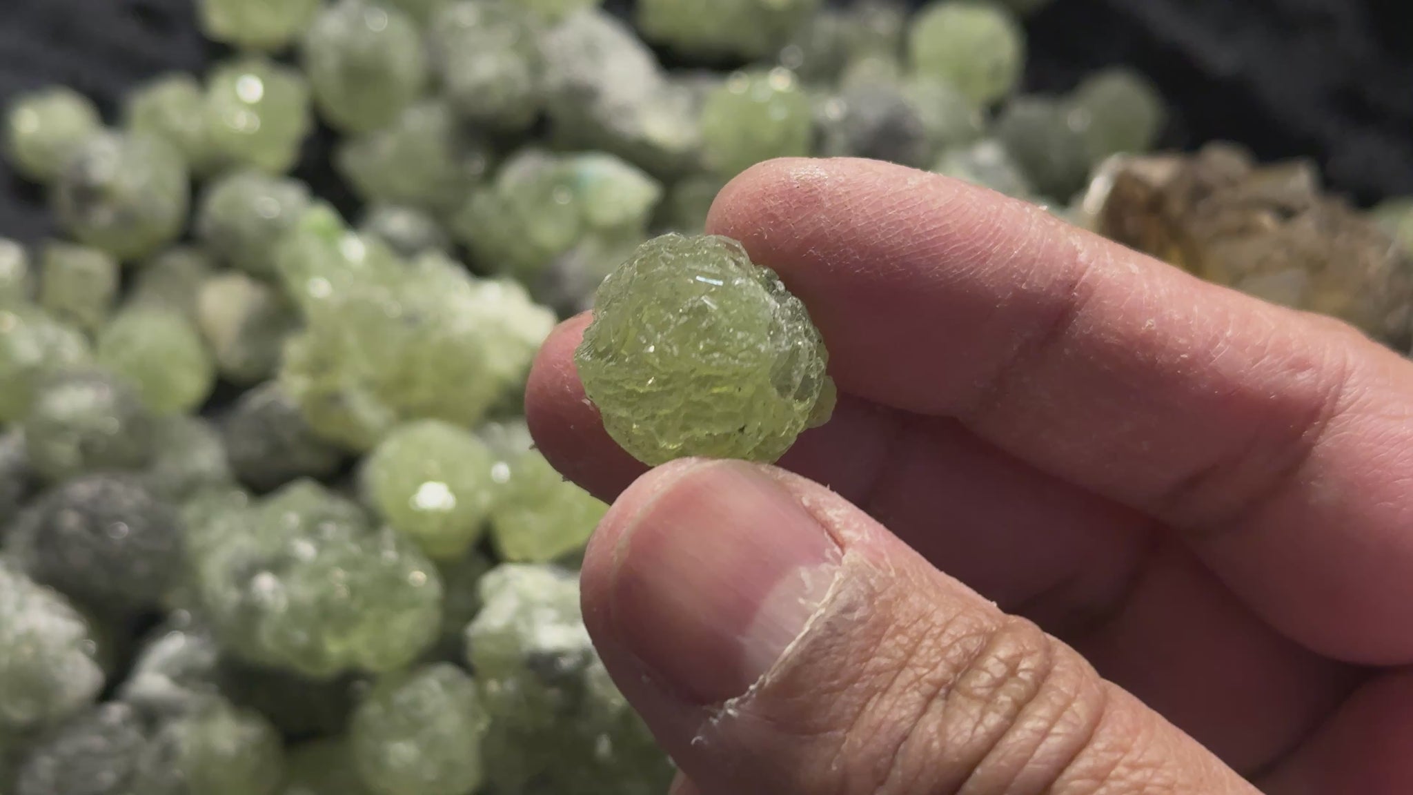 Prehnite Crystal Wholesale Lot, 710gm, Merelani, Tanzania, mined with Tanzanite, Unheated Untreated, still with mine dirt, needs to be washed