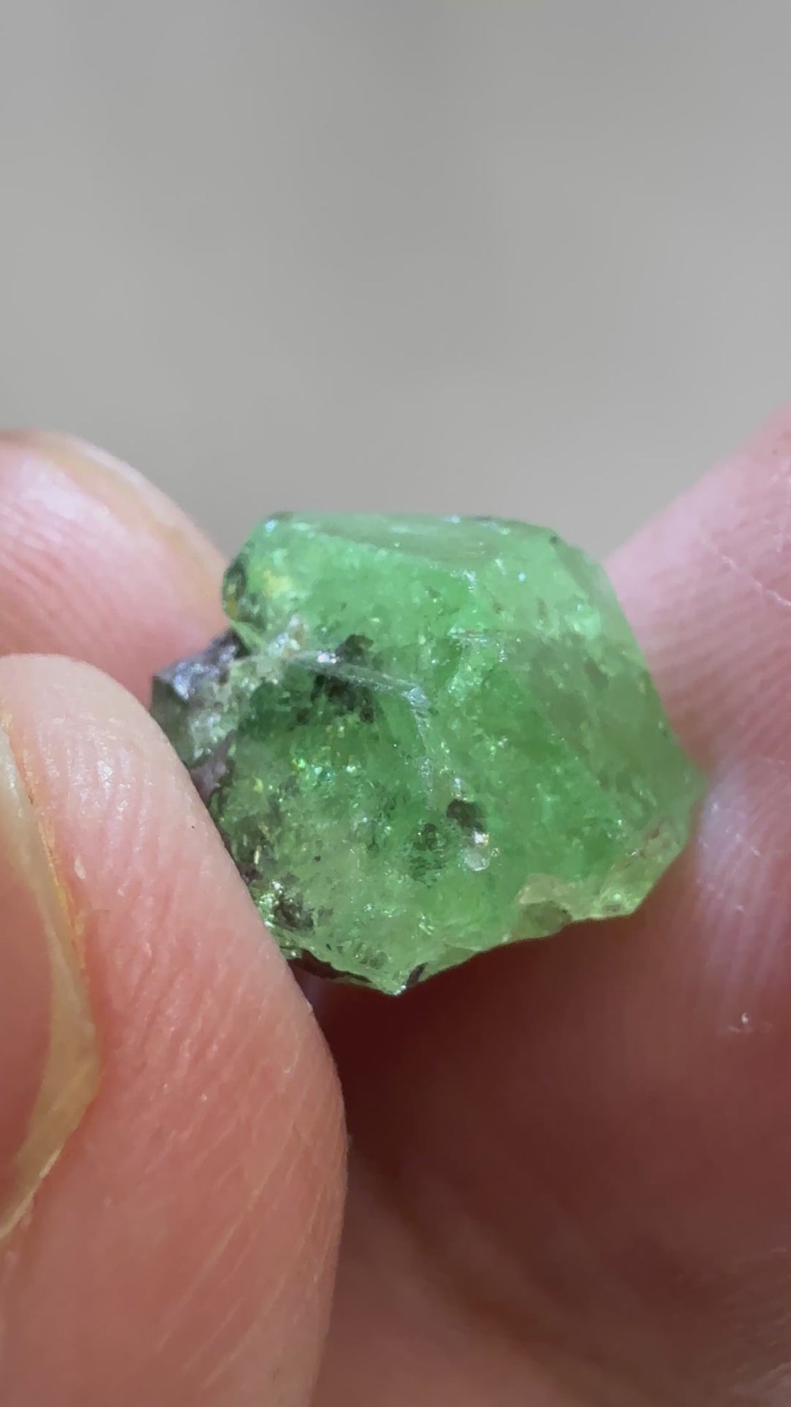 Tsavorite Crystal on Matrix. 7.81ct, Merelani. Tanzania, Untreated Unheated