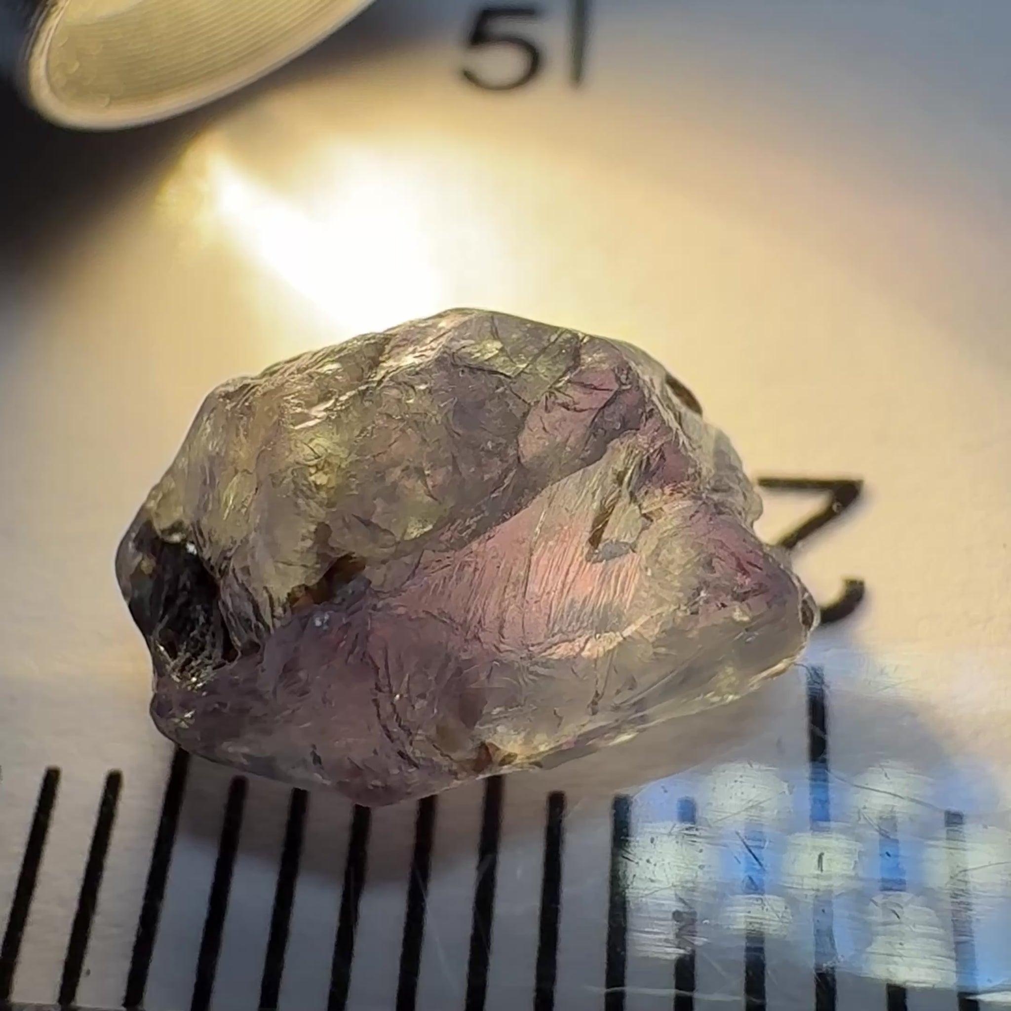 Alexandrite, 3.28ct, Manyara, Tanzania, Untreated Unheated. Good inner Facetable portion, slightly included, once the outer skin gunk is removed. See the videos