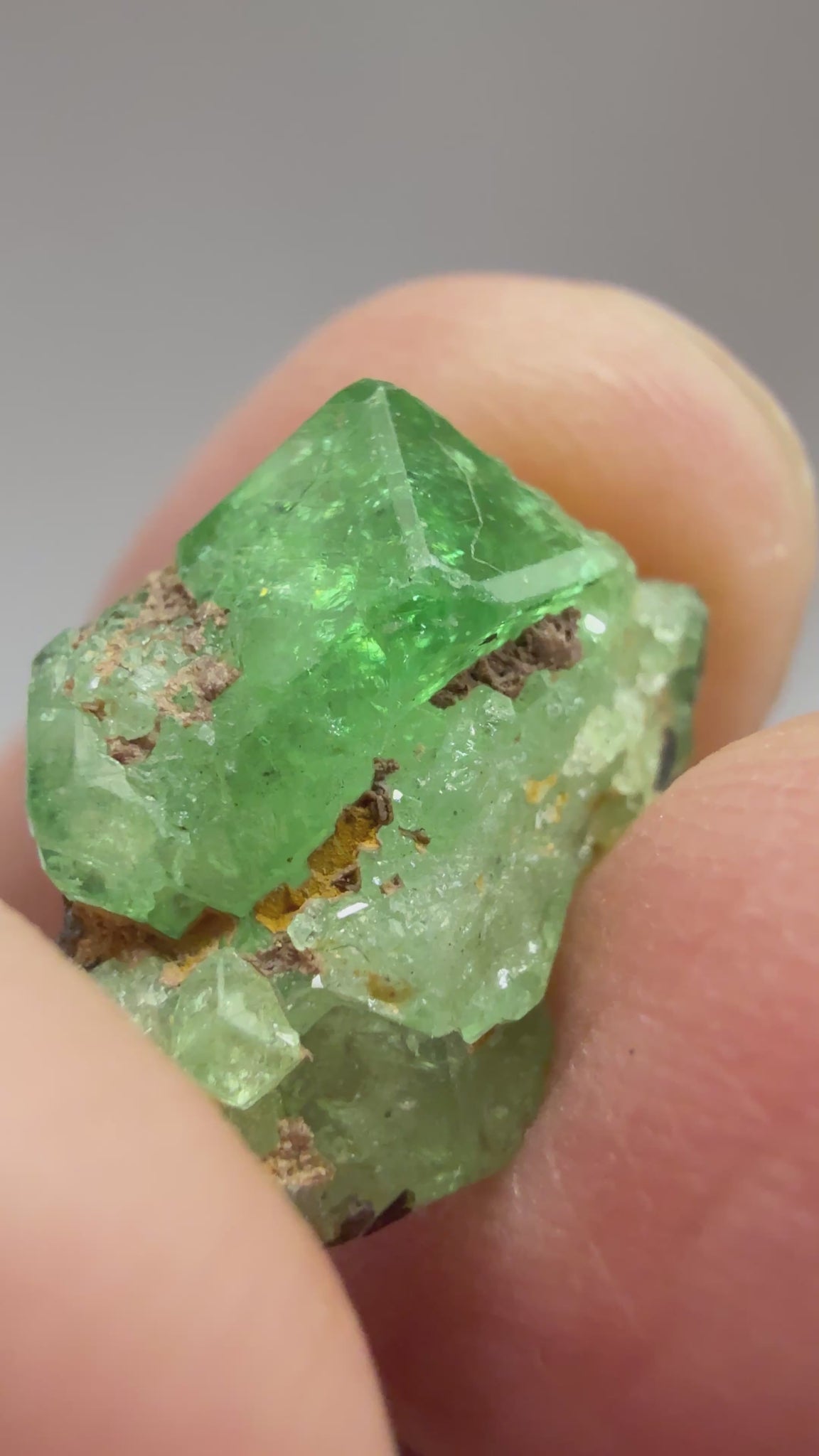 Tsavorite Crystal on Matrix. 9.72ct, Merelani. Tanzania, Untreated Unheated