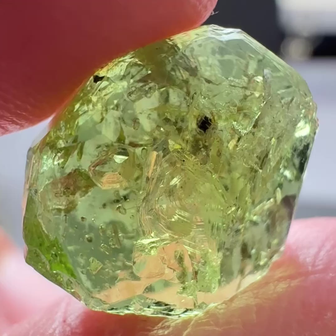 Tourmaline Crystal, 9.58ct, Laletema, Untreated Unheated, heavily included but great as a specimen, you must see the video of the inclusions zoomed in