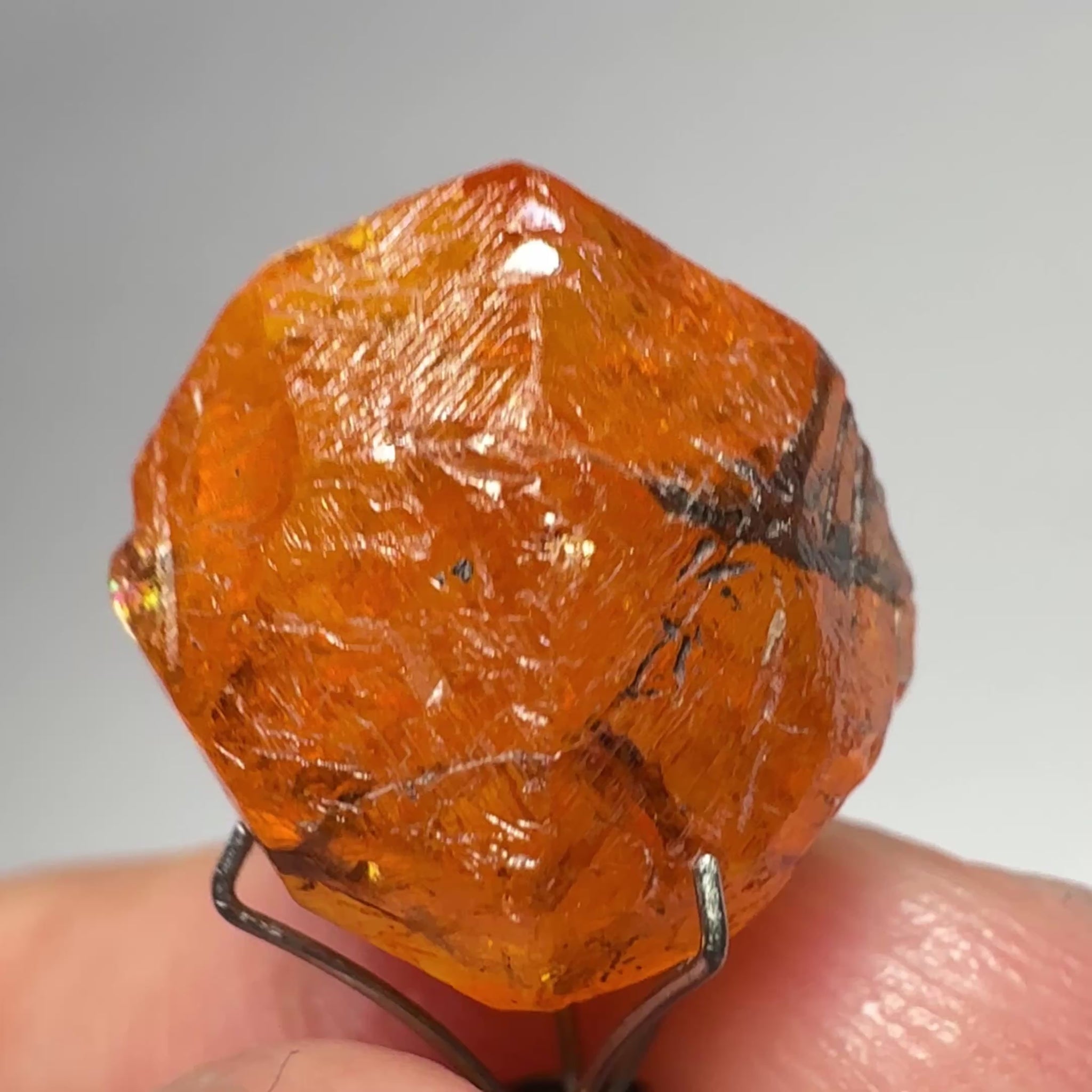Mandarin Spessartite Garnet Crystal, 22.35ct, Loliondo, Tanzania, Untreated Unheated