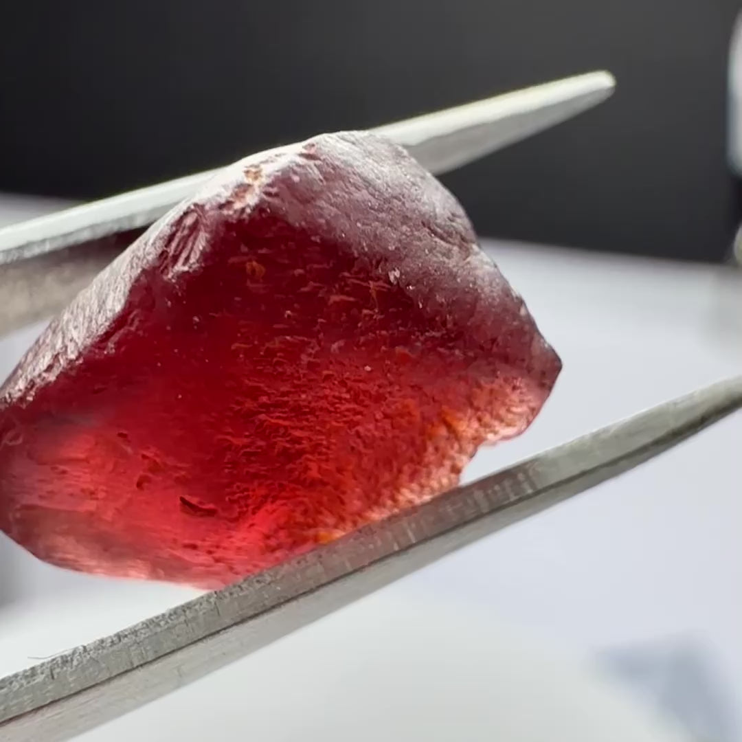 Tanga Garnet, 9.68ct, Tanzania, Untreated Unheated, vvs-if with a tiny wisp of silk, I have circled it in some pics