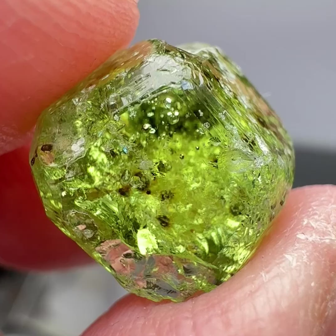 Tourmaline Crystal, 8.88ct, Laletema, Untreated Unheated, heavily included but great as a specimen, you must see the video of the inclusions zoomed in