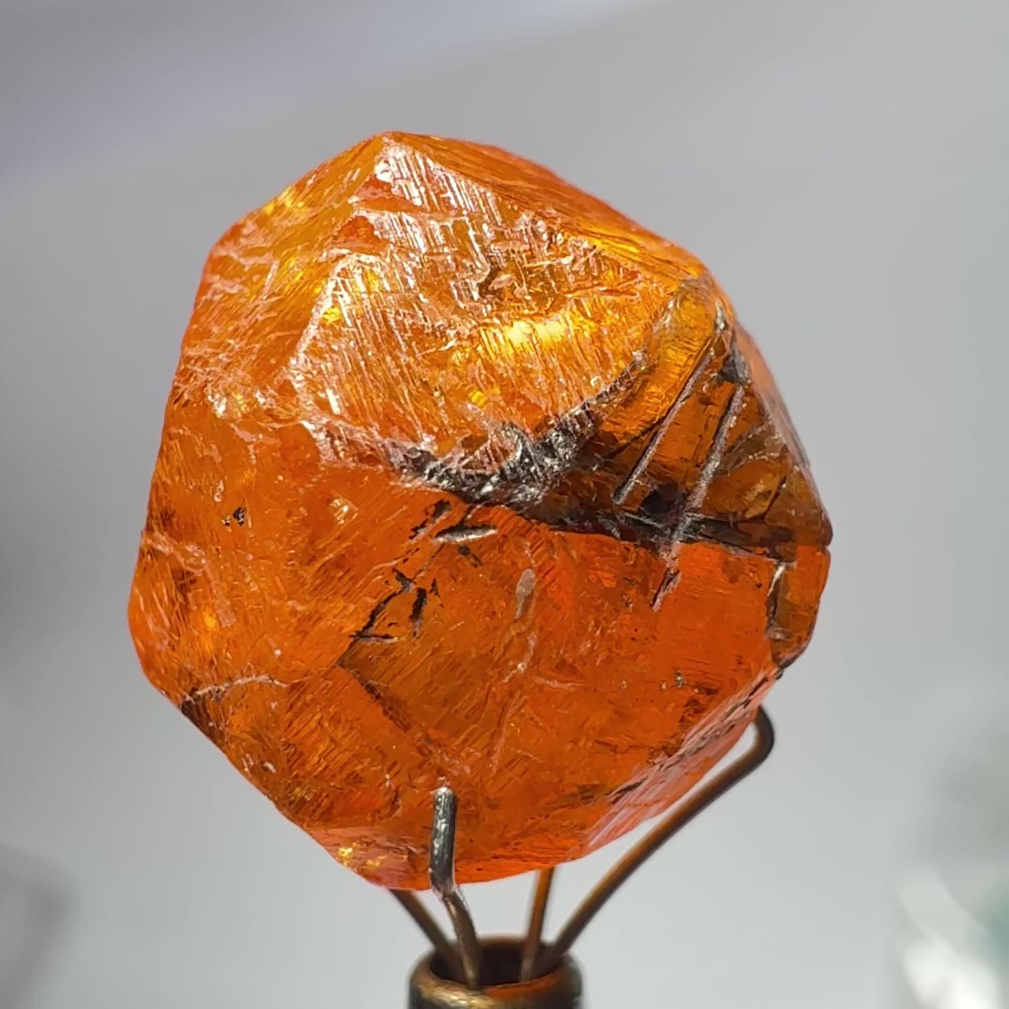 Mandarin Spessartite Garnet Crystal, 22.35ct, Loliondo, Tanzania, Untreated Unheated