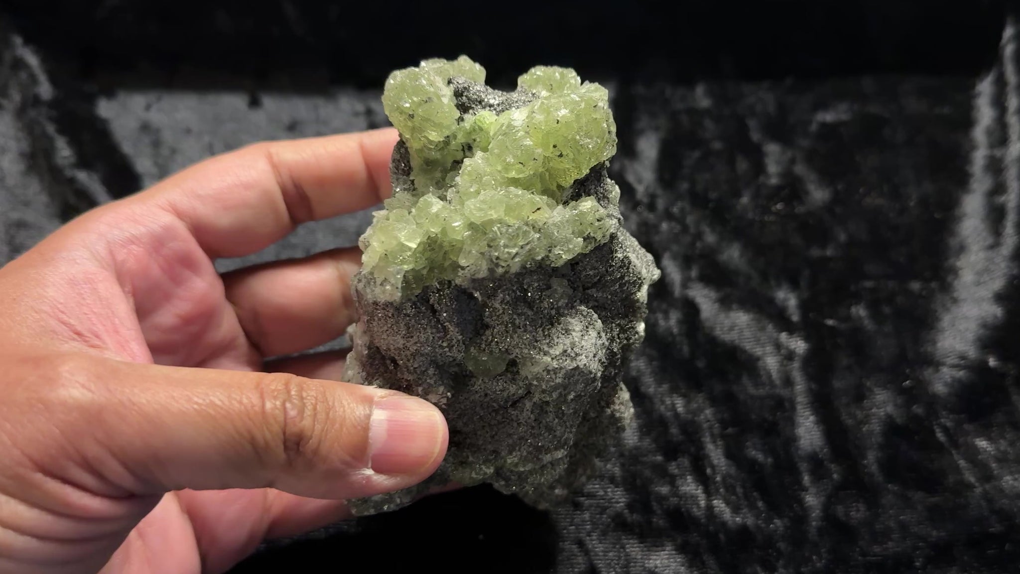 Prehnite Crystal, 581gm, Merelani, Tanzania, mined with Tanzanite, Unheated Untreated, still with mine dirt, needs to be washed