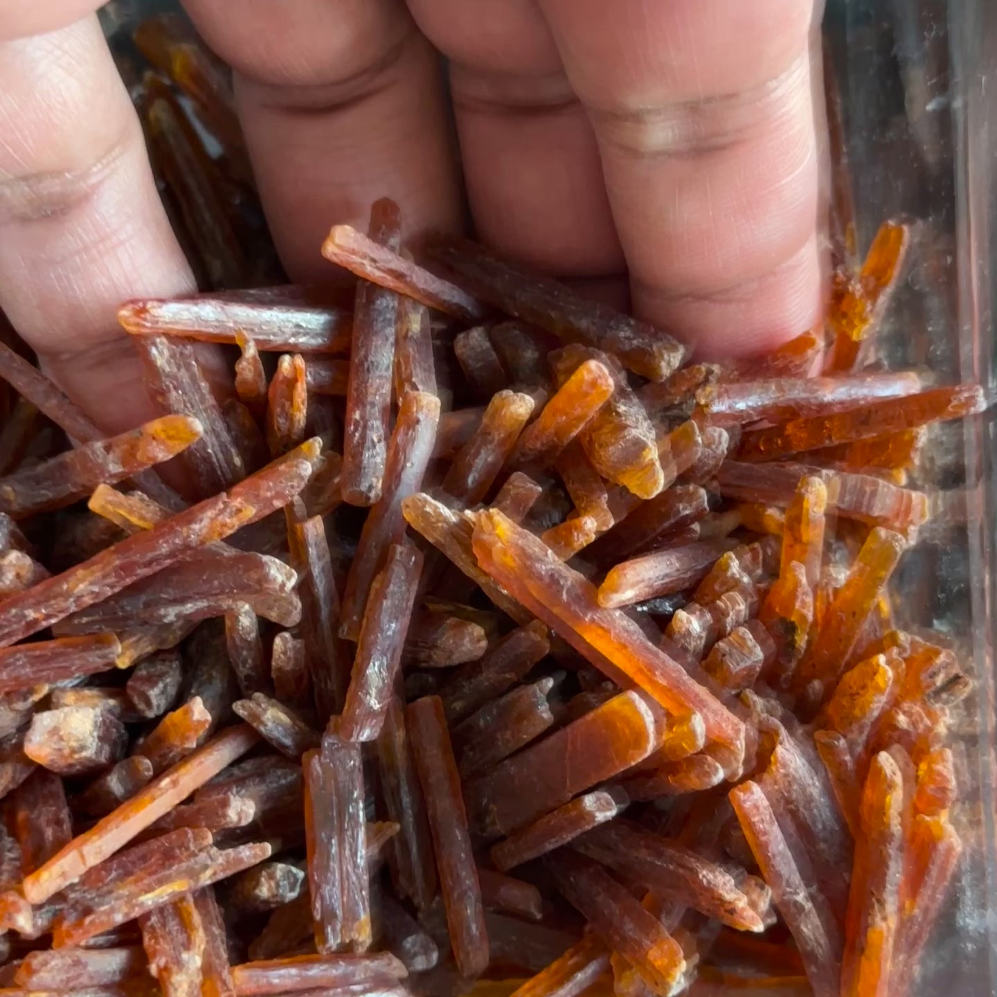 Transparent Orange Kyanite Crystals, Tanzania, thin and transparent, Per Stone