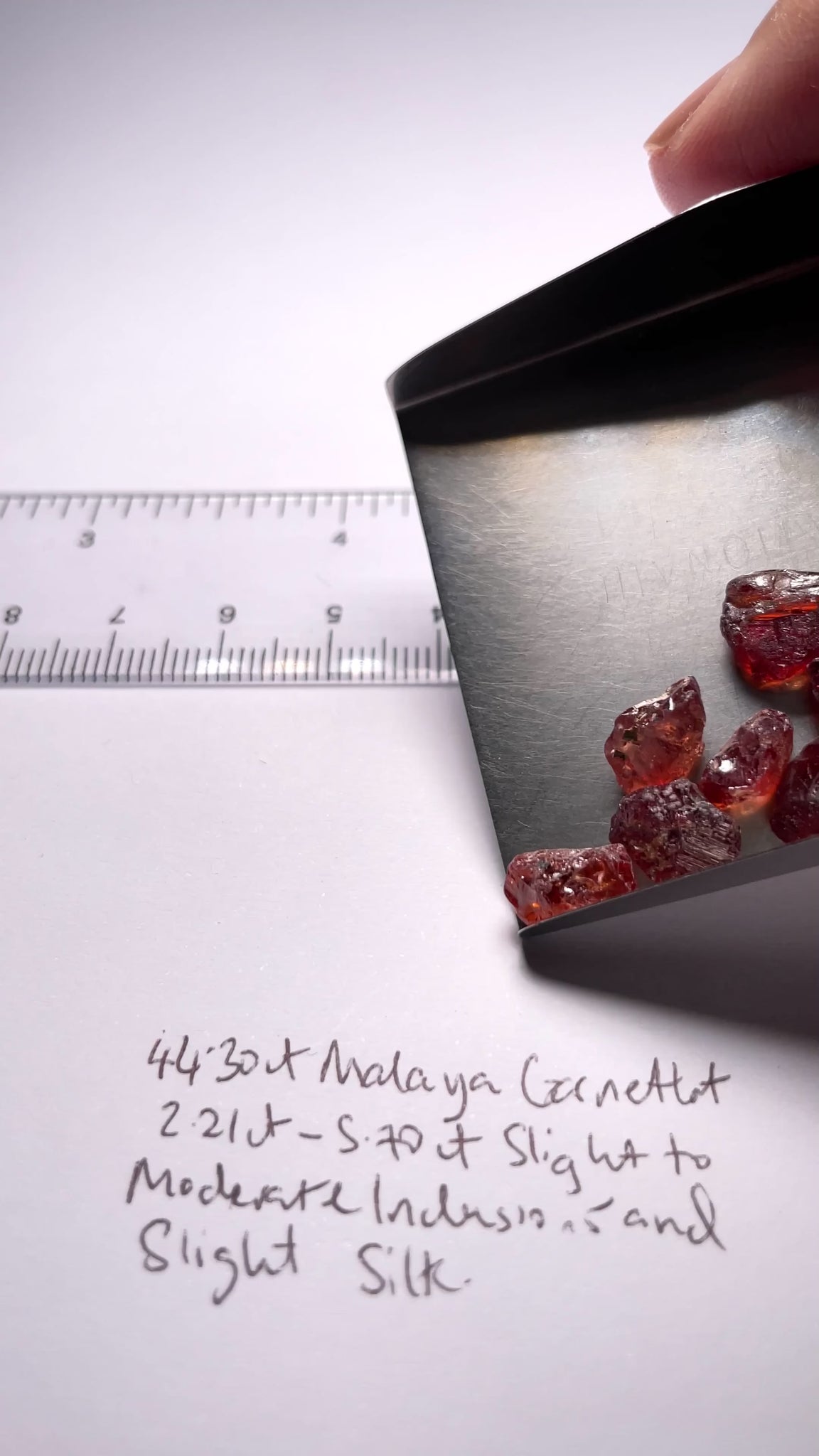Malaya Garnet Lot, 44.30ct, ALL HAVE SLIGHT TO MODERATE INCLUSIONS AND SLIGHT SILK, Tanzania, Untreated Unheated. 2.21ct - 5.70ct
